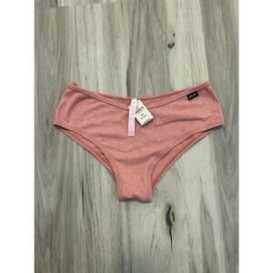 NWT Women’s Medium VS Pink Ribbed Cotton Pink Cheekster Panties Underwear